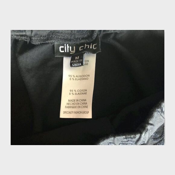 City Chic Velvet Damask Pattern Leggings.  Size: M (City Chic size) or 18. - Picture 7 of 7